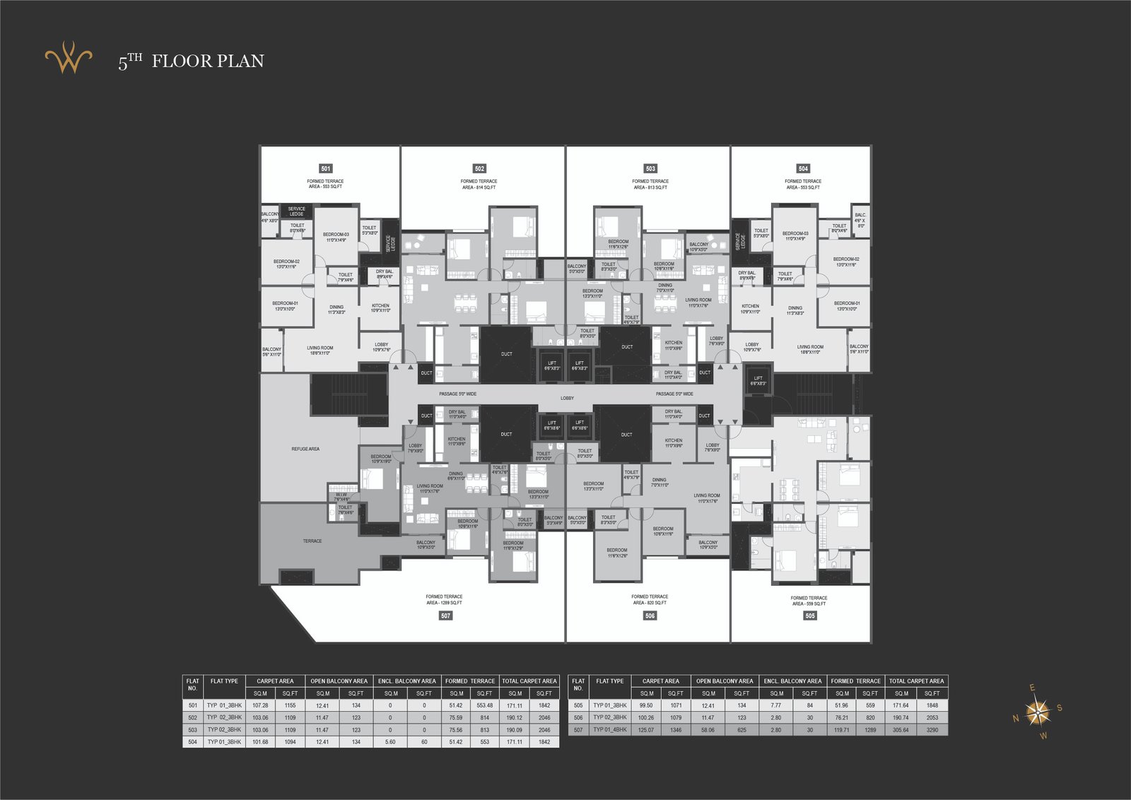 Crown 8 - 2 BHK Floor Plan